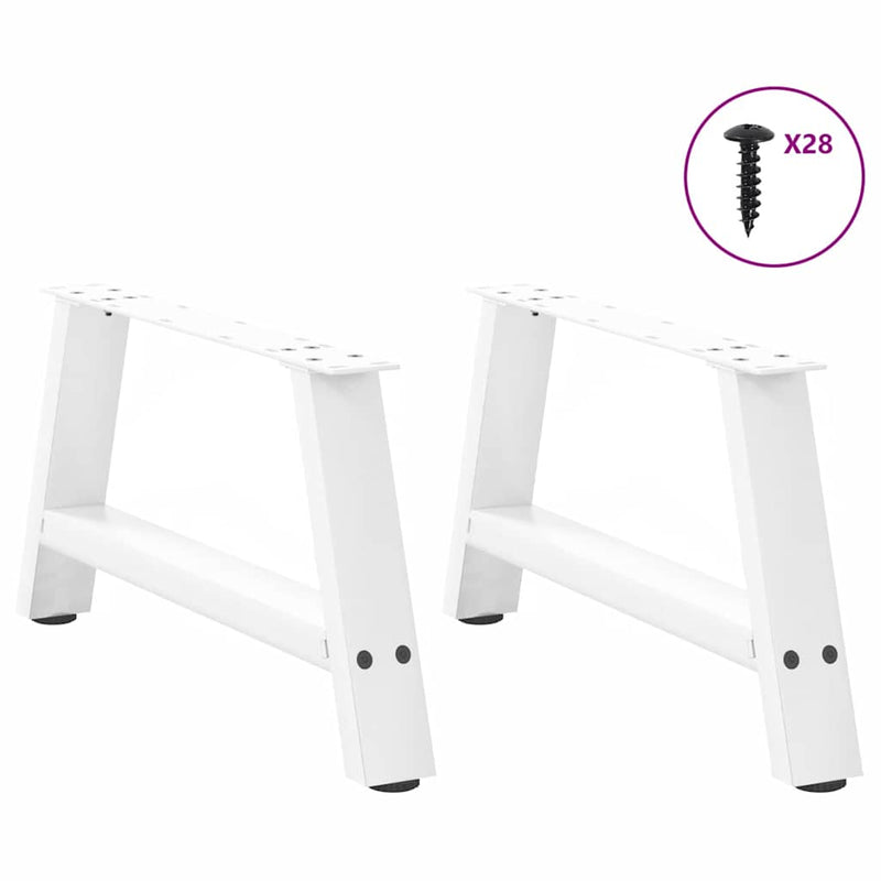 vidaXL 2 db A-alakú fehér dohányzóasztal láb 60 x (30-31) cm acél
