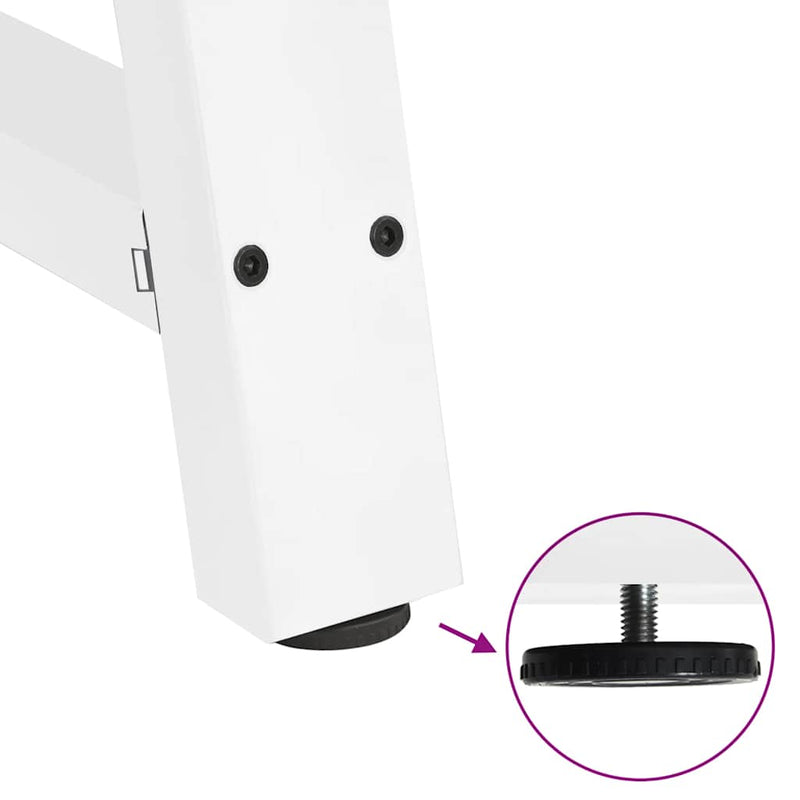 vidaXL 2 db A-alakú fehér dohányzóasztal láb 60 x (30-31) cm acél