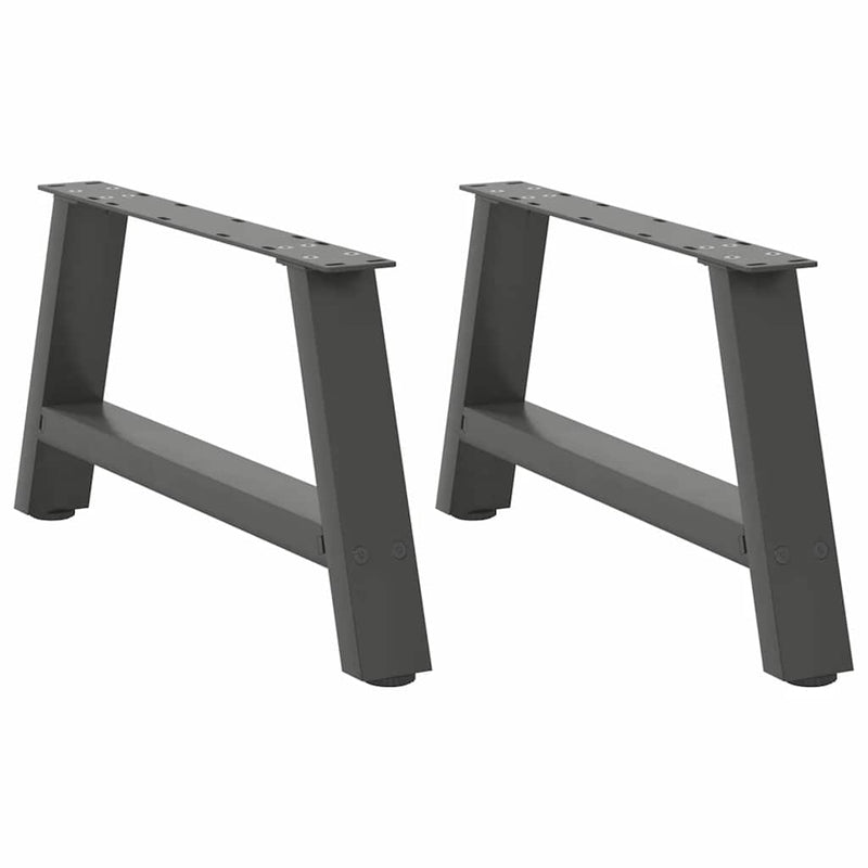 vidaXL 2 db antracitszürke A-alakú acél dohányzóasztal láb 70x(30-31) cm