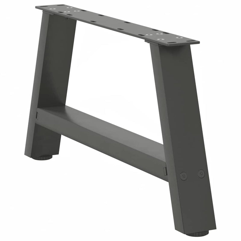 vidaXL 2 db antracitszürke A-alakú acél dohányzóasztal láb 70x(30-31) cm