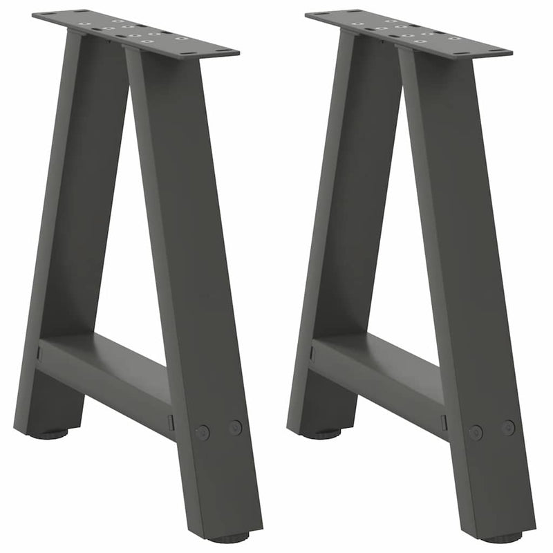 vidaXL 2 db antracitszürke A-alakú acél dohányzóasztal láb 38x(42-43) cm