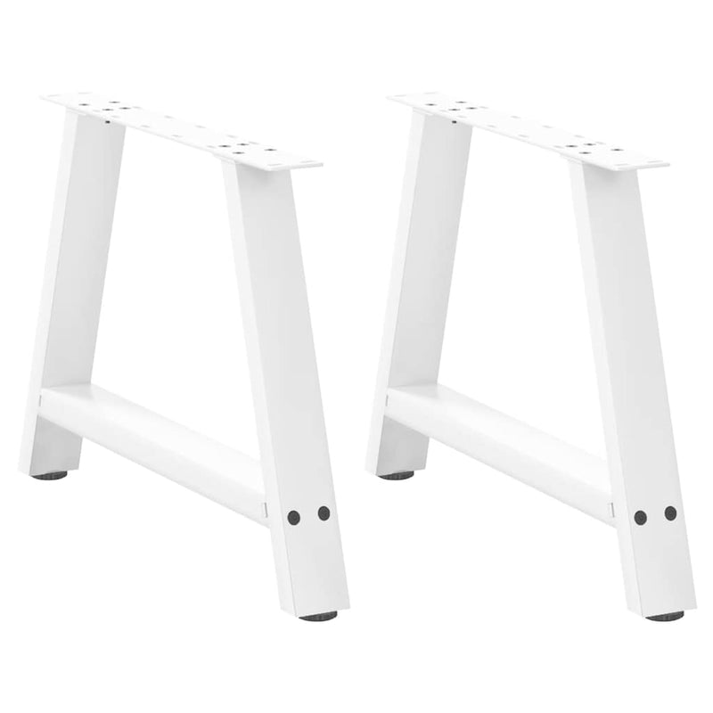 vidaXL 2 db A-alakú dohányzóasztal láb fehér 60 x (42-43) cm acél dohányzóasztal láb