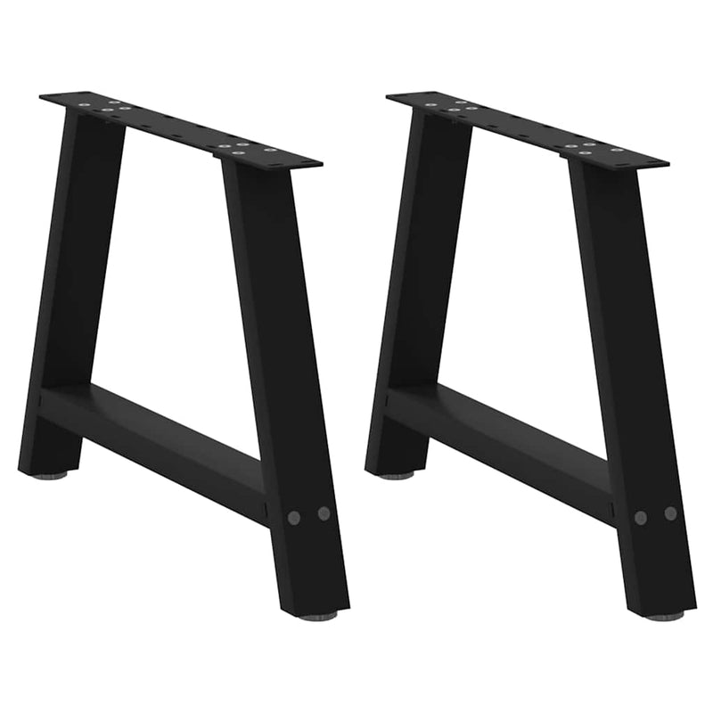 vidaXL 2 db A-alakú fekete dohányzóasztal láb 70 x (42-43) cm acél