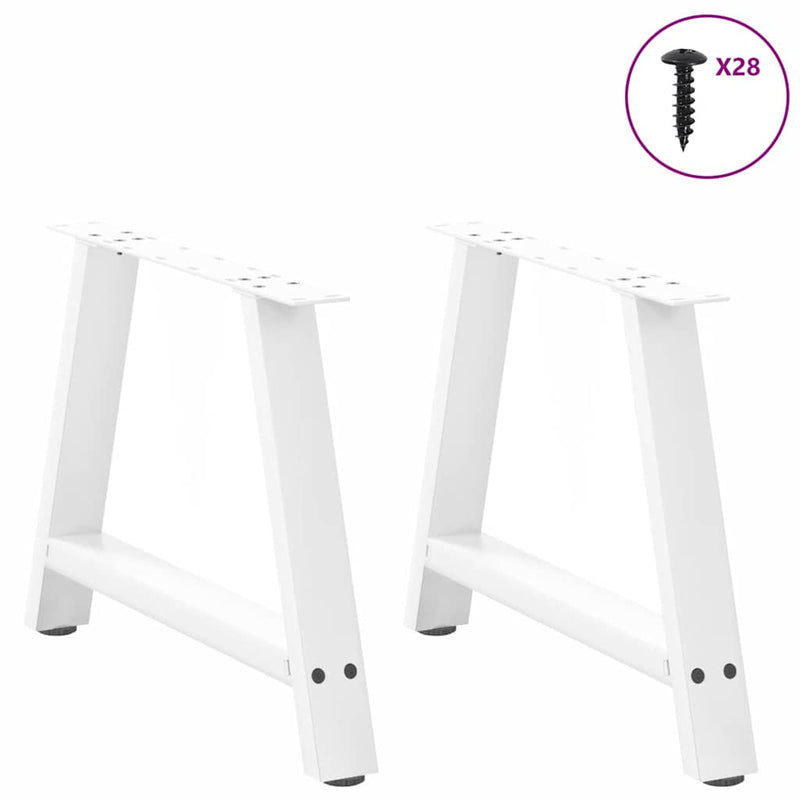vidaXL 2 db A-alakú dohányzóasztal láb fehér 70 x (42-43) cm acél dohányzóasztal láb