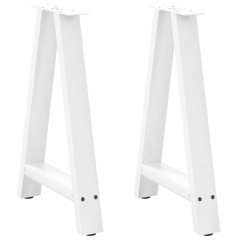 vidaXL 2 db fehér A-alakú étkezőasztal láb 50 x (72-73) cm acél étkezőasztal láb