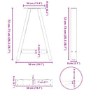 vidaXL 2 db fehér A-alakú étkezőasztal láb 50 x (72-73) cm acél étkezőasztal láb