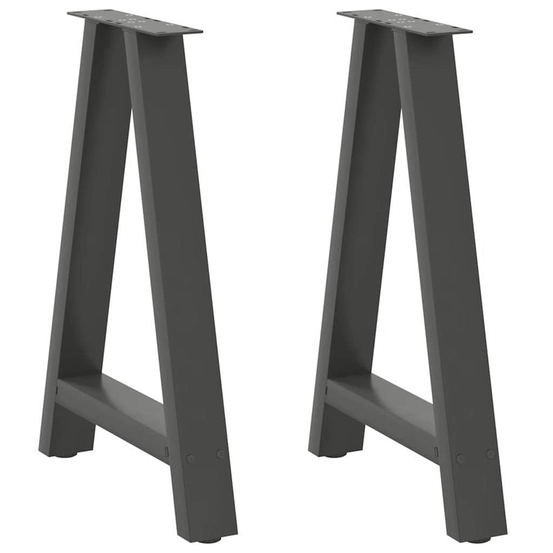 vidaXL 2 db antracitszürke A-alakú acél étkezőasztal láb 50x(72-73) cm