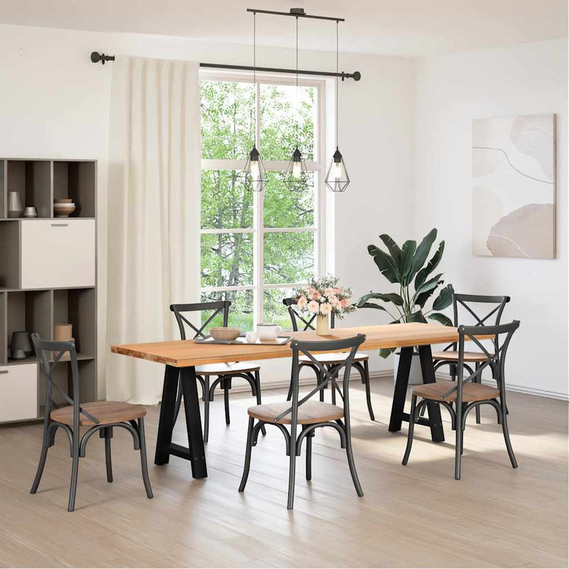 vidaXL 2 db A-alakú étkezőasztal láb fekete 60 x (72-73) cm acél étkezőasztal láb