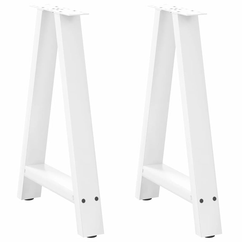 vidaXL 2 db A-alakú étkezőasztal láb fehér 60 x (72-73) cm acél étkezőasztal
