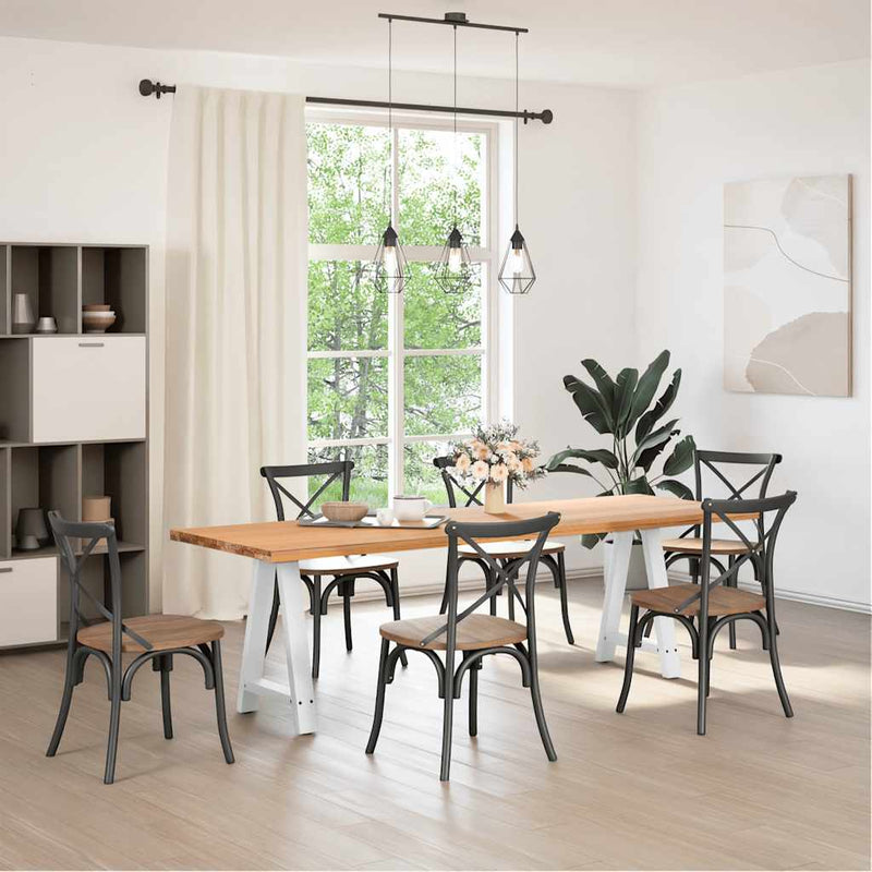 vidaXL 2 db A-alakú étkezőasztal láb fehér 60 x (72-73) cm acél étkezőasztal