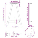 vidaXL 2 db A-alakú étkezőasztal láb fehér 60 x (72-73) cm acél étkezőasztal