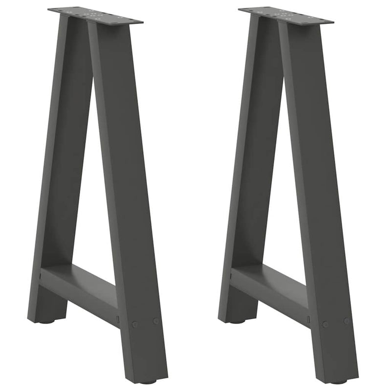 vidaXL 2 db antracitszürke A-alakú étkezőasztal láb 60x(72-73) cm acél étkezőasztal láb