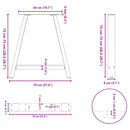 vidaXL 2 db fehér A-alakú étkezőasztal láb 70 x (72-73) cm acél étkezőasztal láb