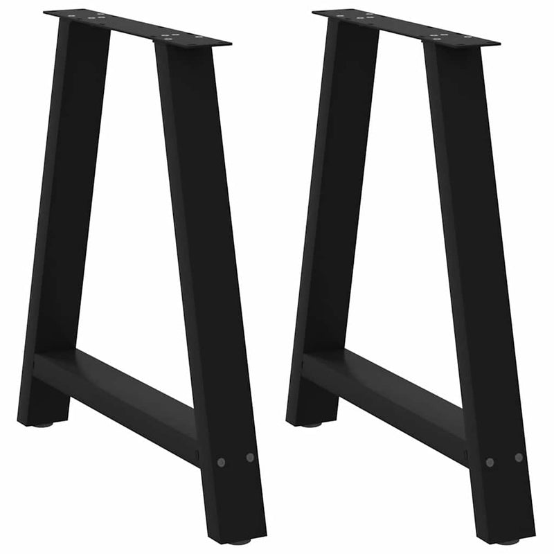 vidaXL 2 db A-alakú étkezőasztal láb fekete 80x(72-73) cm acél étkezőasztal láb