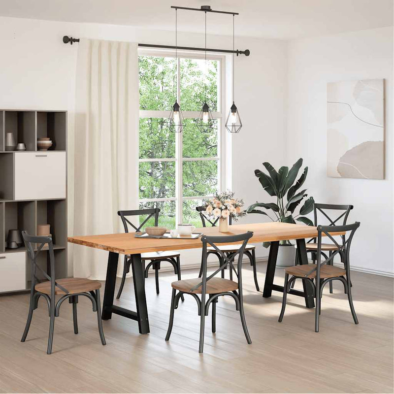 vidaXL 2 db A-alakú étkezőasztal láb fekete 80x(72-73) cm acél étkezőasztal láb