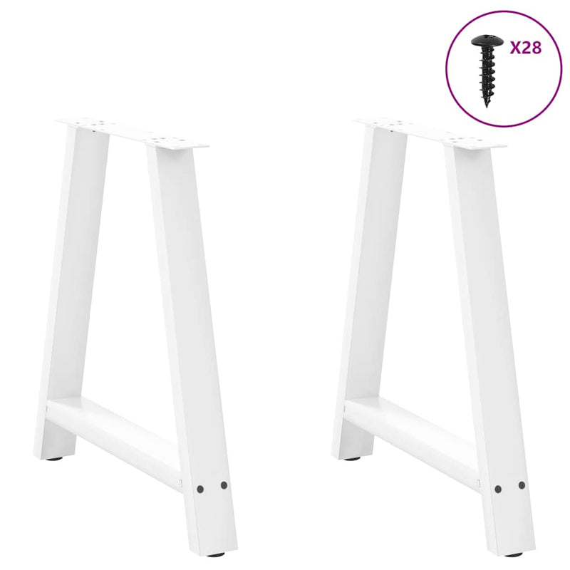 vidaXL 2 db A-alakú étkezőasztal láb fehér 80x(72-73) cm acél étkezőasztal láb