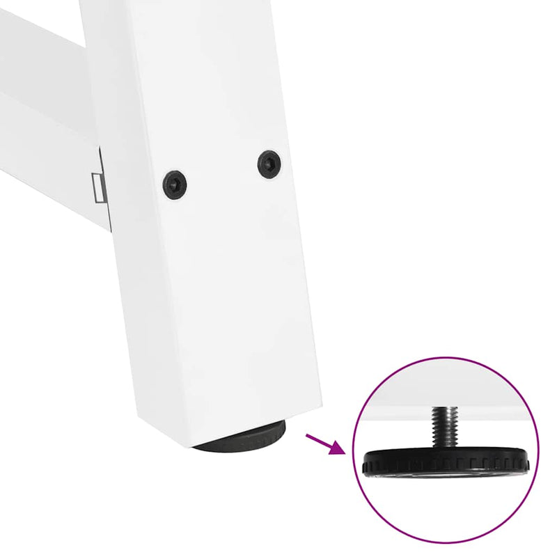 vidaXL 2 db A-alakú étkezőasztal láb fehér 80x(72-73) cm acél étkezőasztal láb