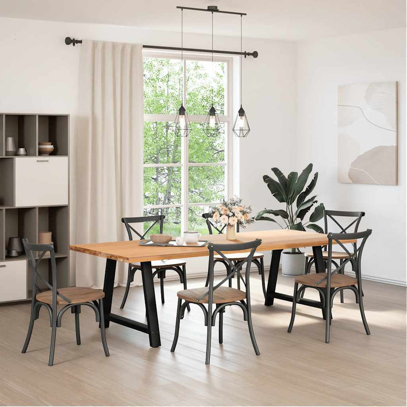 vidaXL 2 db A-alakú étkezőasztal láb fekete 90 x (72-73) cm acél étkezőasztal láb