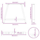 vidaXL 2 db A-alakú étkezőasztal láb fekete 90 x (72-73) cm acél étkezőasztal láb