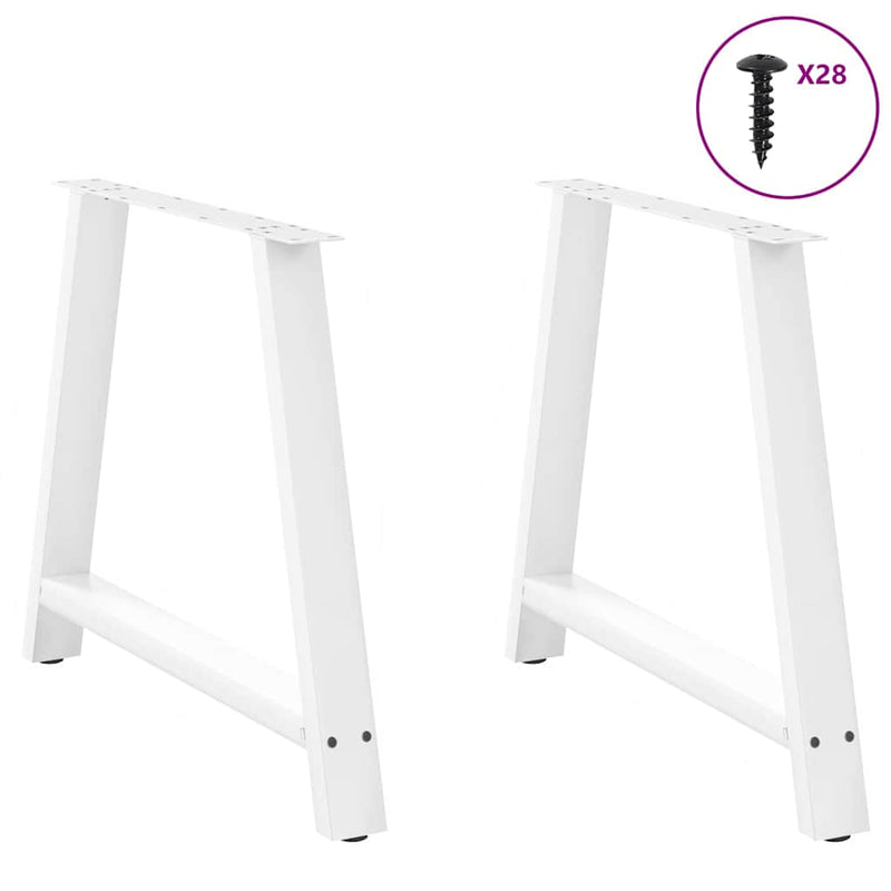 vidaXL 2 db A-alakú étkezőasztal láb fehér 90 x (72-73) cm acél étkezőasztal láb
