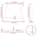vidaXL 2 db A-alakú étkezőasztal láb fehér 90 x (72-73) cm acél étkezőasztal láb