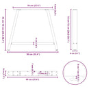 vidaXL 2 db A-alakú étkezőasztal láb 90 x (72-73) cm acél