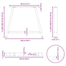 vidaXL 2 db A-alakú étkezőasztal láb fekete 100 x (72-73) cm acél étkezőasztal láb