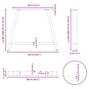 vidaXL 2 db antracitszürke A-alakú étkezőasztal láb 100 x (72-73) cm acél étkezőasztal láb