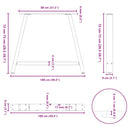 vidaXL 2 db A-alakú étkezőasztal láb 100 x (72-73) cm acél étkezőasztal láb