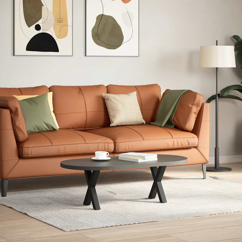 vidaXL 2 db fekete, X alakú acél dohányzóasztal láb 30 x (30-31) cm