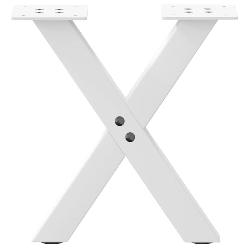 vidaXL 2 db fehér, X alakú acél dohányzóasztal láb 30 x (30-31) cm