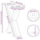 vidaXL 2 db antracitszürke X alakú acél dohányzóasztal láb 30x(30-31) cm