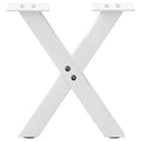 vidaXL 2 db fehér, X alakú acél dohányzóasztal láb 37 x (30-31) cm