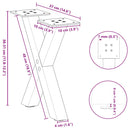 vidaXL 2 db fehér, X alakú acél dohányzóasztal láb 37 x (30-31) cm