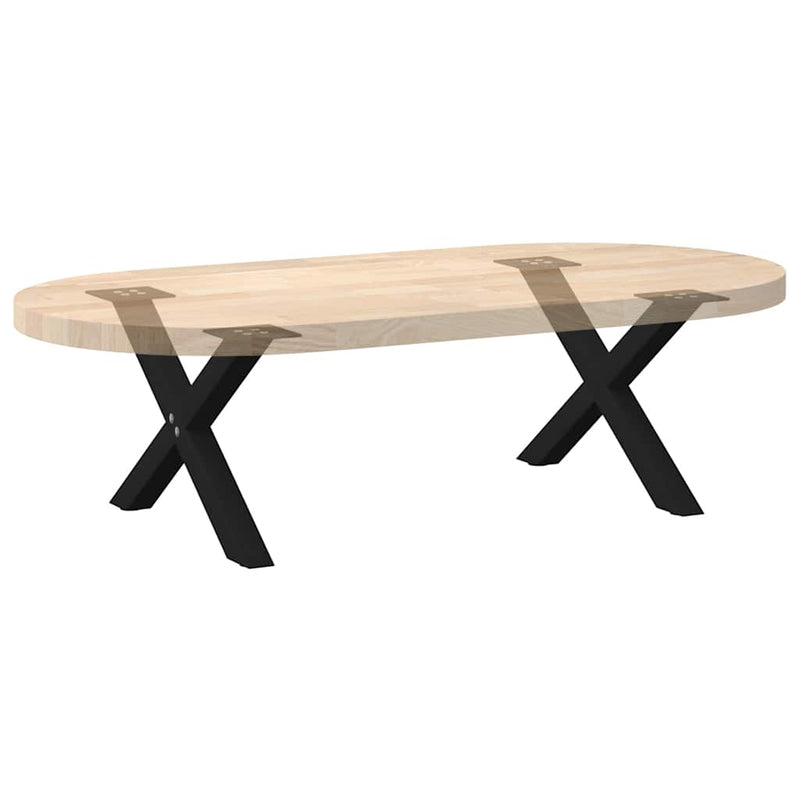 vidaXL 2 db fekete, X alakú acél dohányzóasztal láb 50 x (30-31) cm