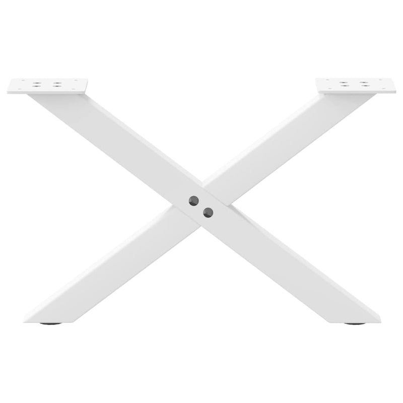 vidaXL 2 db fehér, X alakú acél dohányzóasztal láb 50 x (30-31) cm