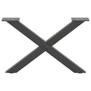 vidaXL 2 db antracitszürke X-alakú acél dohányzóasztal láb 50x(30-31) cm