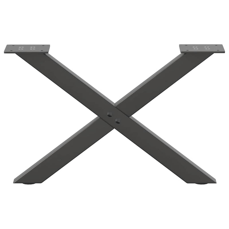 vidaXL 2 db antracitszürke X-alakú acél dohányzóasztal láb 50x(30-31) cm