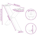 vidaXL 2 db antracitszürke X-alakú acél dohányzóasztal láb 50x(30-31) cm