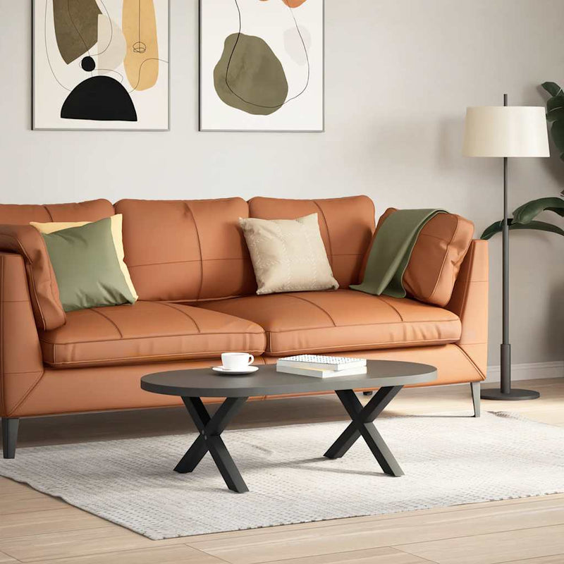 vidaXL 2 db fekete, X alakú acél dohányzóasztal láb 60 x (30-31) cm