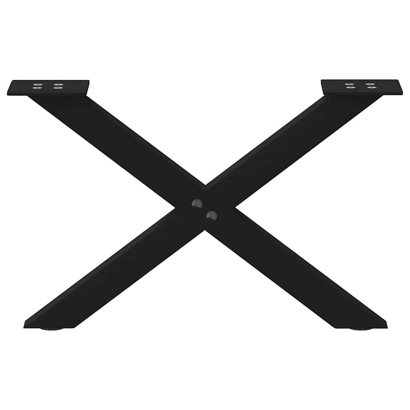 vidaXL 2 db fekete, X alakú acél dohányzóasztal láb 60 x (30-31) cm