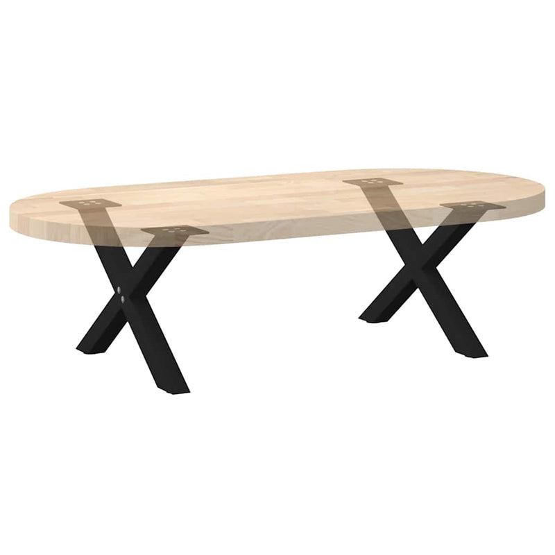 vidaXL 2 db fekete, X alakú acél dohányzóasztal láb 60 x (30-31) cm