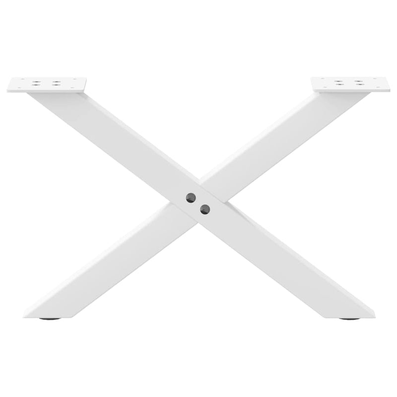 vidaXL 2 db fehér, X alakú acél dohányzóasztal láb 60 x (30-31) cm