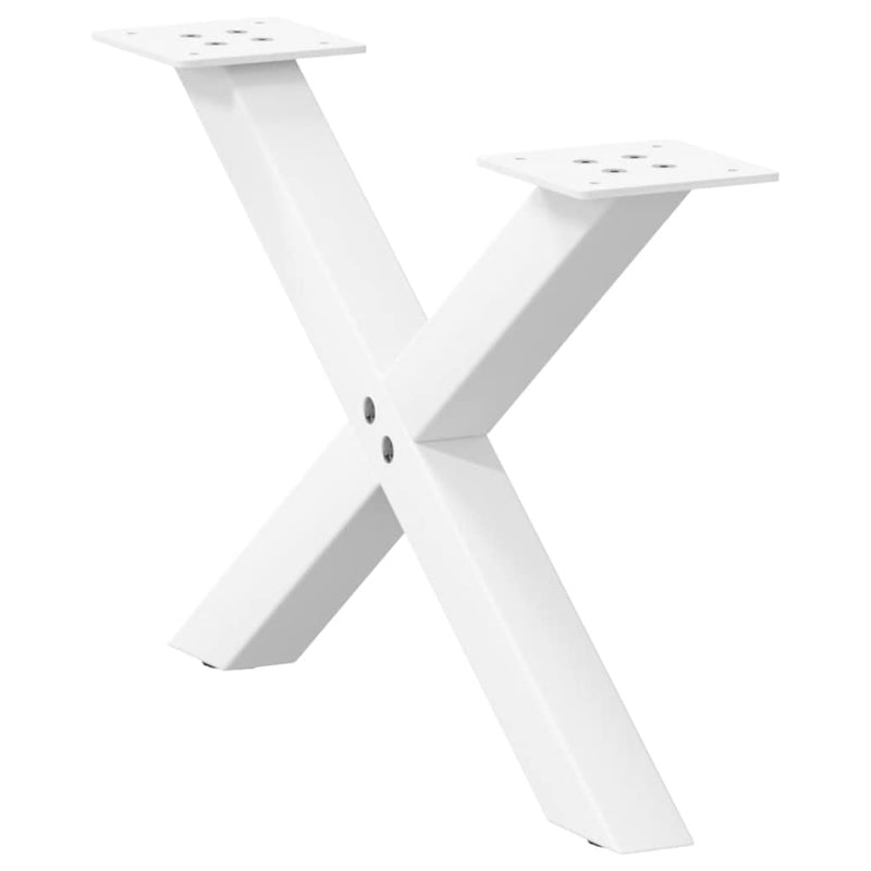 vidaXL 2 db fehér, X alakú acél dohányzóasztal láb 60 x (30-31) cm