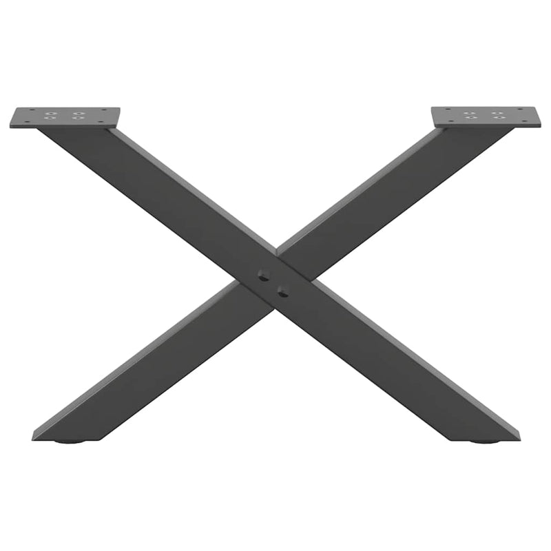vidaXL 2 db antracitszürke X-alakú acél dohányzóasztal láb 60x(30-31) cm
