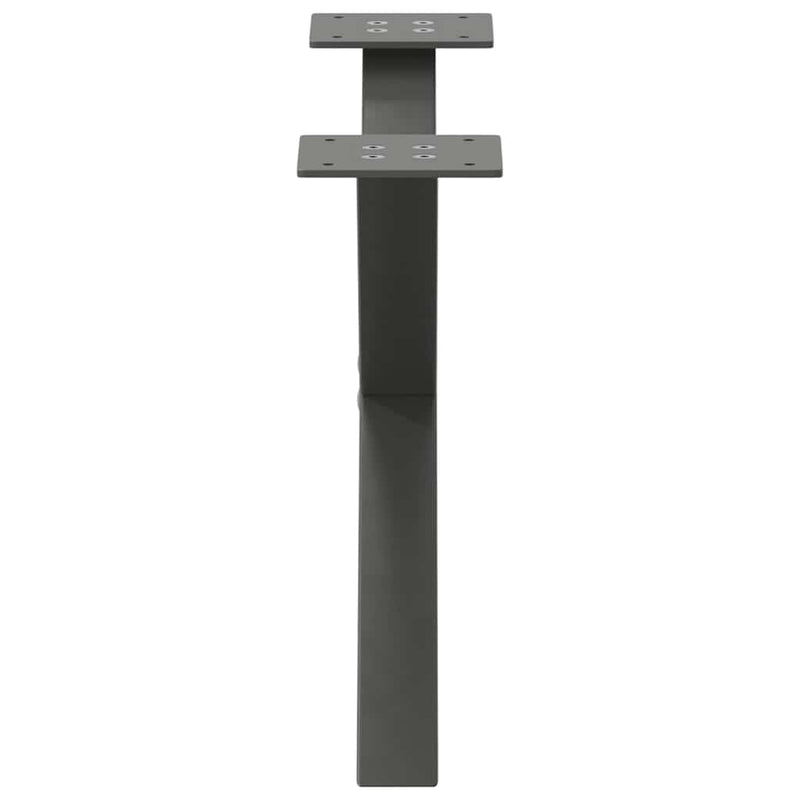 vidaXL 2 db antracitszürke X-alakú acél dohányzóasztal láb 60x(30-31) cm