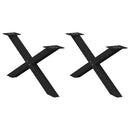 vidaXL 2 db fekete, X alakú acél dohányzóasztal láb 70 x (30-31) cm