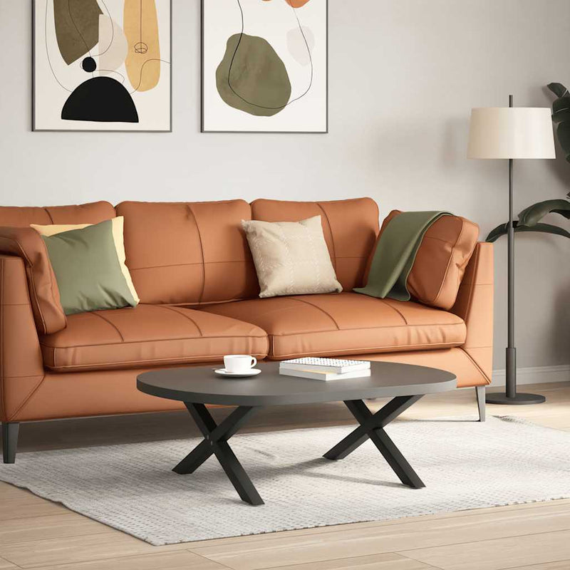 vidaXL 2 db fekete, X alakú acél dohányzóasztal láb 70 x (30-31) cm