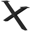 vidaXL 2 db fekete, X alakú acél dohányzóasztal láb 70 x (30-31) cm