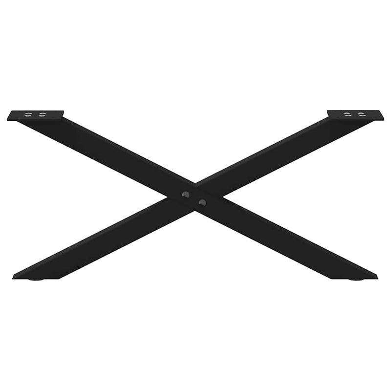 vidaXL 2 db fekete, X alakú acél dohányzóasztal láb 70 x (30-31) cm